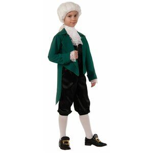 Thomas Jefferson Child Costume Size Medium 8-10 Jacket Vest Lace Cuffs Halloween